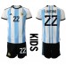 Argentina Lautaro Martinez #22 Barnkläder Hemma matchtröja till baby VM 2022 Kortärmad (+ Korta byxor) Billigt